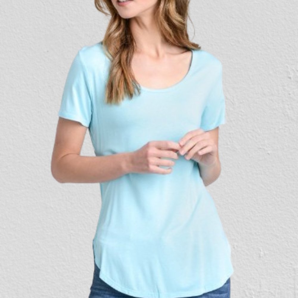 Wasabi & Mint Turquoise Back Cut Out Shirt 4263 NWT Boutique - Picture 3 of 13